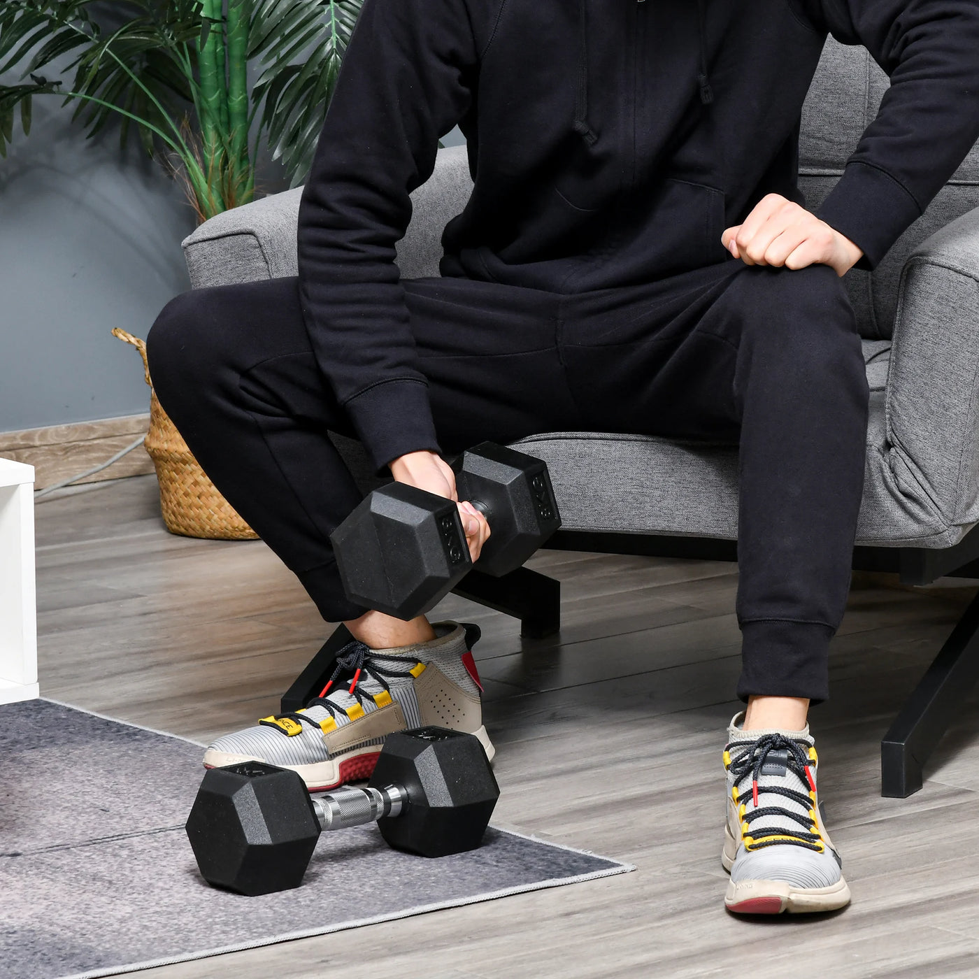 Hex Rubber Dumbbells